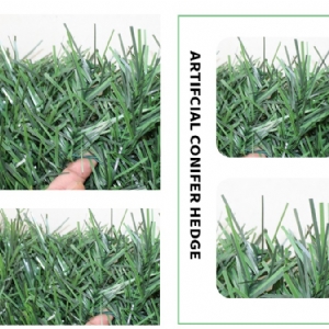 Artificial conifer hedge sceening_two tone green